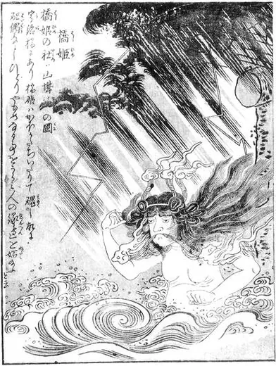 桥姬:鸟山石燕《今昔画图续百鬼》「橋姫」