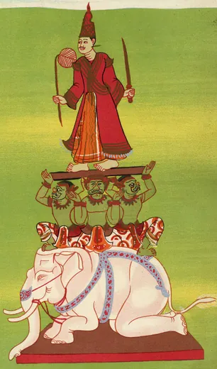 那特:缅甸画师原绘,W. 格里格斯石印《三十七那特》「Mahagiri Nat」