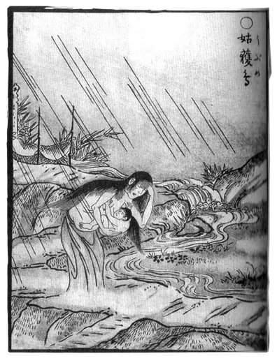 产女·姑获鸟:鸟山石燕《画図百鬼夜行》「姑獲鳥」