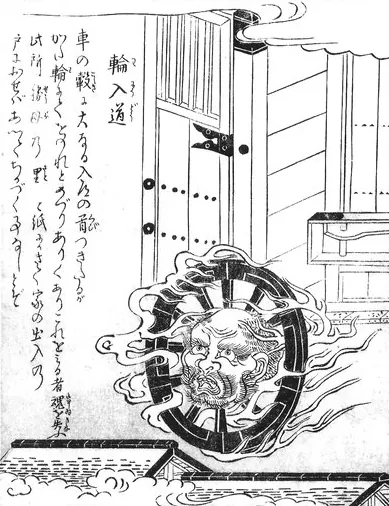 轮入道:鸟山石燕《今昔画图续百鬼》「輪入道」