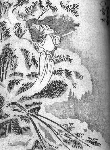 雪女:鸟山石燕《画図百鬼夜行》「雪女」