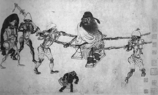 钟馗:龚开《中山出游图》「钟馗与小妹出游」